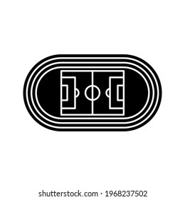 Running track field icon. Illustration of big stadium have running track color editable