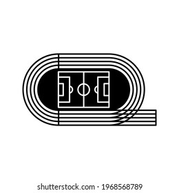 Running track field icon. Illustration of big stadium have running track color editable