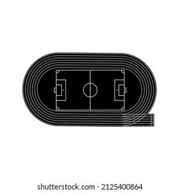 Running track field icon. Illustration of big stadium have running track. vector illustration