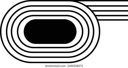 Running track field icon. Illustration of big stadium have running track. vector illustration