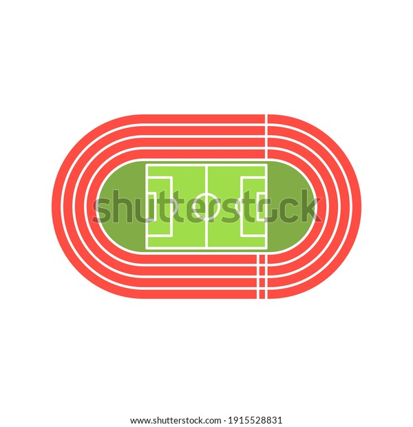 Running track field icon.\
Illustration of big stadium have running track. vector\
illustration