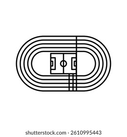 Running track field icon on white background