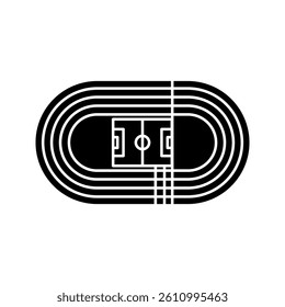Running track field icon on white background