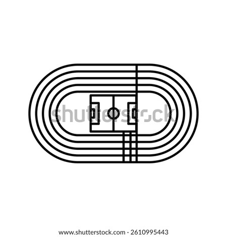 Running track field icon on white background