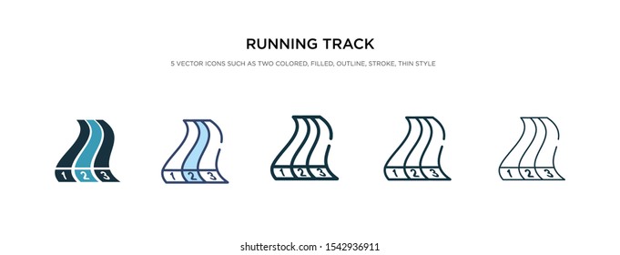 running track icon in different style vector illustration. two colored and black running track vector icons designed in filled, outline, line and stroke style can be used for web, mobile, ui