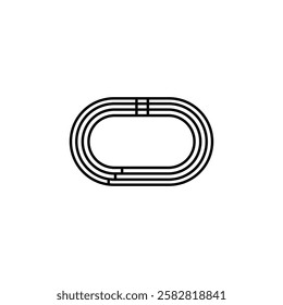 Running Track icon Flat isolated outline sign