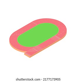 Running Track Icon Isolated On White Background. Stadium With Running Track. Vector Isometric Illustration.