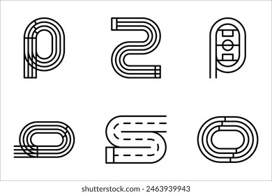 running track icon set, running track simple vector illustration on white background
