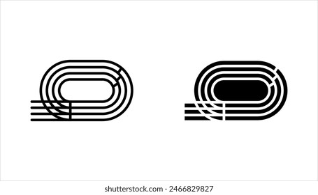 running track icon set, running track simple vector illustration on white background