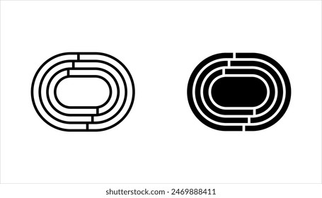 running track icon set, running track simple vector illustration on white background