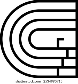 running track icon. Thin linear style design isolated on white background