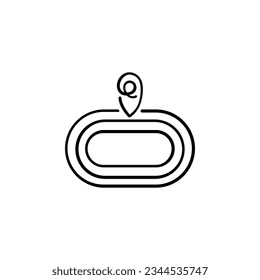 Running Track Line Style Icon Design