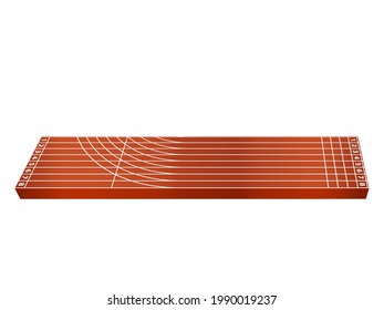 Running Track On A White Background. Vector Illustration.