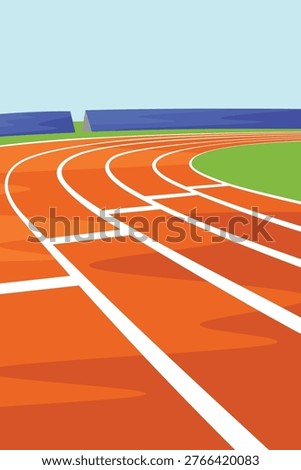 Running Track Outline Colorful Vibrant Simple Flat Vector
