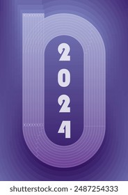 Running track poster design, vector illustration