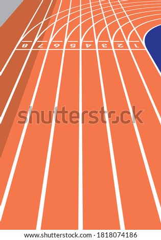 running track start line perspective