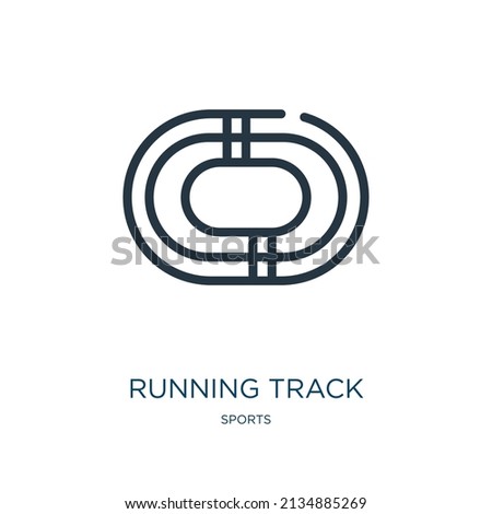 running track thin line icon. run, man linear icons from sports concept isolated outline sign. Vector illustration symbol element for web design and apps.