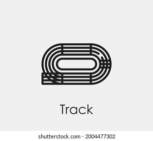 Running track vector icon. Editable stroke. Symbol in Line Art Style for Design, Presentation, Website or Apps Elements, Logo. Pixel vector graphics - Vector