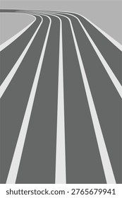 Running Track White Outline Simple Flat Vector for Background