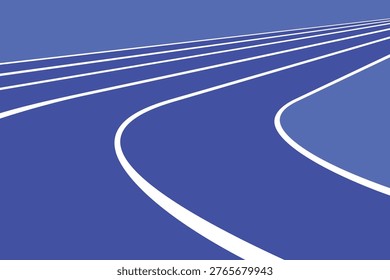 Running Track White Outline Simple Flat Vector for Background