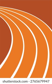 Running Track White Outline Simple Flat Vector for Background