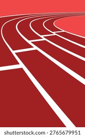 Running Track White Outline Simple Flat Vector for Background
