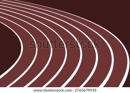 Running Track White Outline Simple Flat Vector for Background