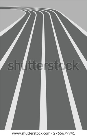 Running Track White Outline Simple Flat Vector for Background