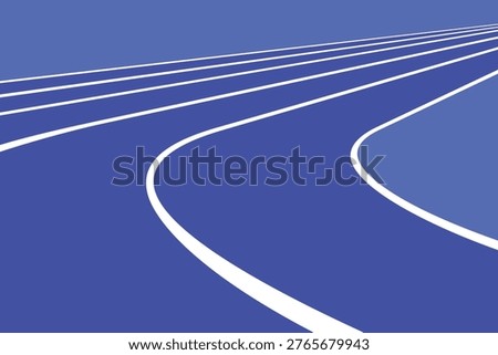 Running Track White Outline Simple Flat Vector for Background