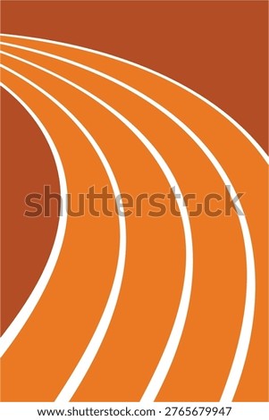 Running Track White Outline Simple Flat Vector for Background