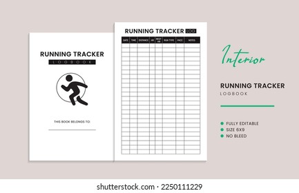 Running Tracker Log Book Kdp Interior Template