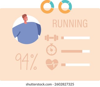Running tracking application vector illustration