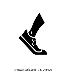 running - tracking icon, vector illustration, black sign on isolated background