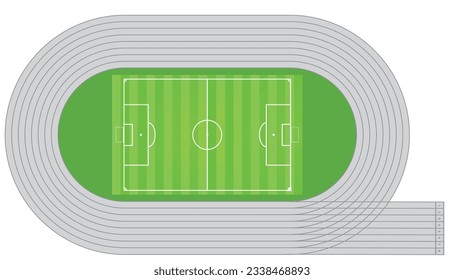 Laufende Titel und Fußballfeld. Vektorgrafik