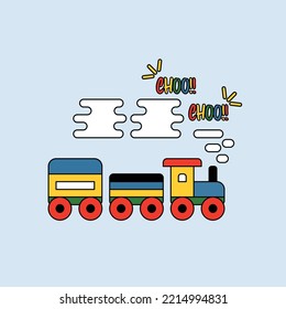 tren en marcha con dibujos animados de humo