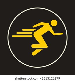 Running trendy icon moral abstract vector illustration colorful artwork beautiful design.eps