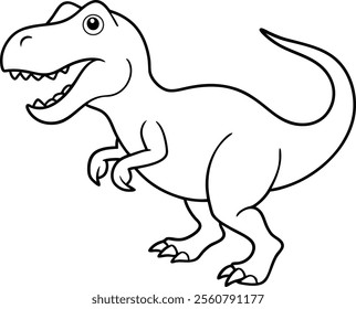 Running Tyrannosaurus Rex Roaring Vector Illustration Design