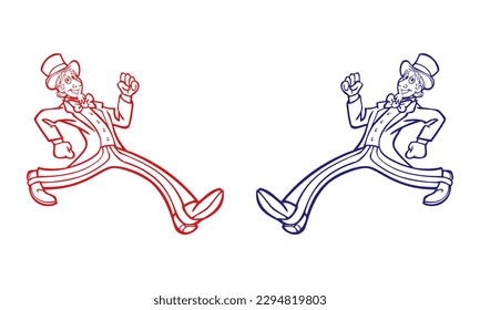 Running Uncle Sam Vector Illustration
