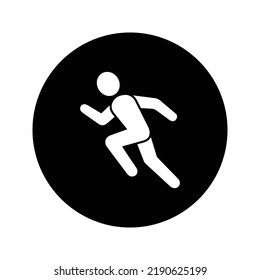 Running, user, man icon. Rounded vector graphics.