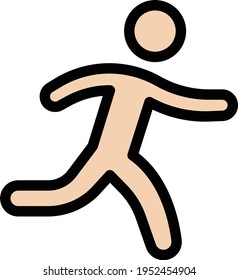 running vector color line icon