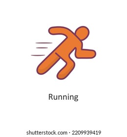 Running Vector Filled outline Icon Design illustration. Workout Symbol on White background EPS 10 File