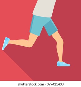 running in vector flat design