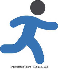 running vector glyph color icon