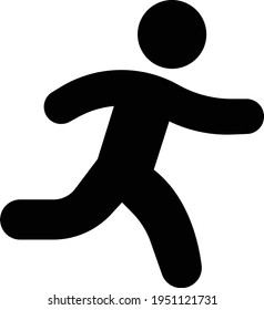 icono plano de glifo vectorial en ejecución