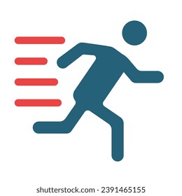 Running Vector Glyph Two Color Icon For Personal And Commercial Use.

