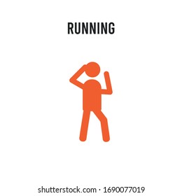 Running vector icon on white background. Red and black colored Running icon. Simple element illustration sign symbol EPS