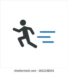 Icono de vector en ejecución sobre fondo blanco