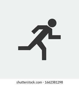 running vector icon person for sport and escape exit