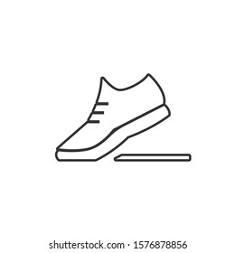 running vector icon single leg in sports shoe