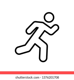 Running vector icon, sport symbol. Simple, flat design for web or mobile app